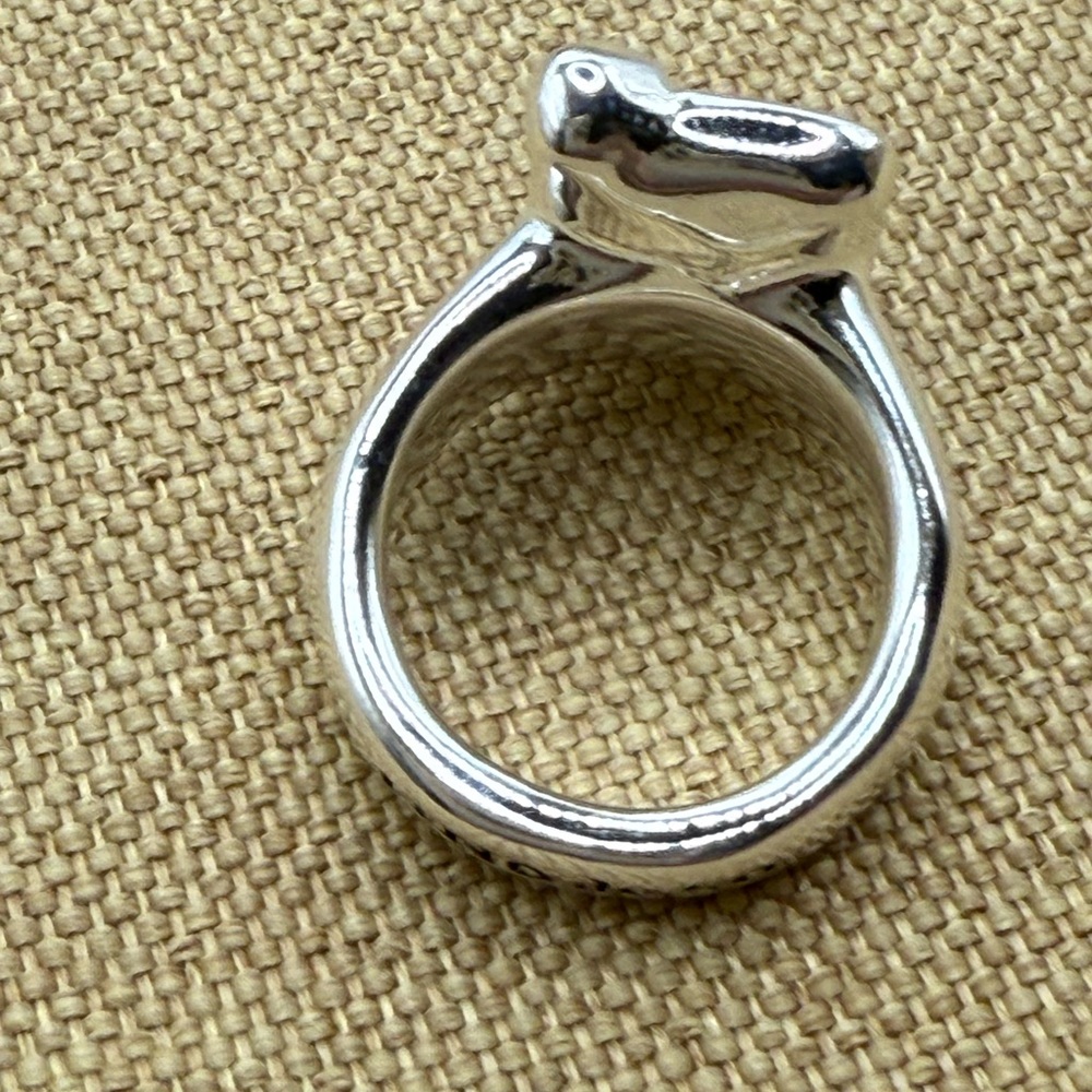 *Rectangular shape ring with gray crystal - Picture 8 of 10